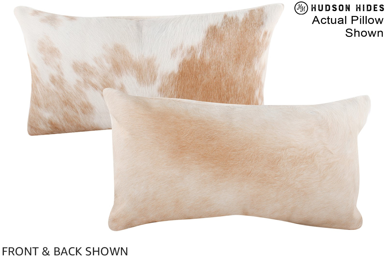 Beige and White Cowhide Pillow #A15757
