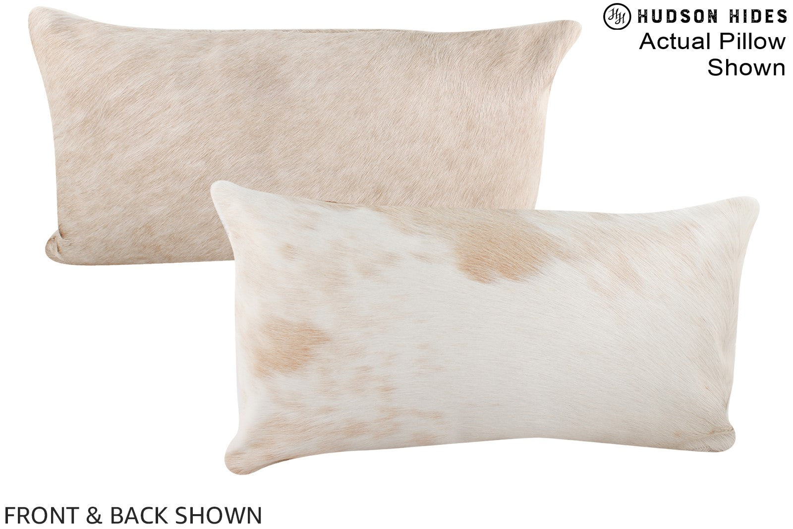 Beige and White Cowhide Pillow #A15763
