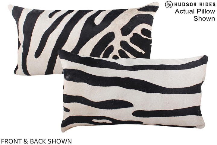 Zebra 12"x22" Brazilian Cowhide Pillow #A15772 by Hudson Hides