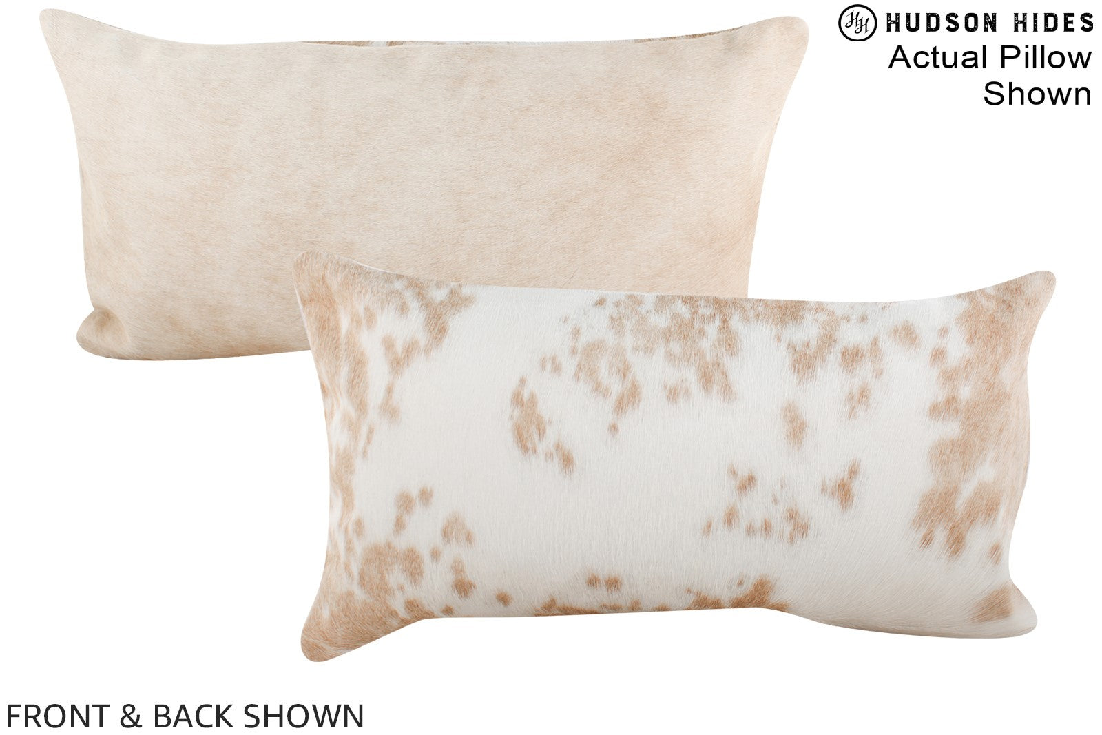 Beige and White Cowhide Pillow #A15784