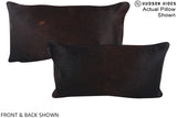 Solid Black 12"x22" Brazilian Cowhide Pillow #A15785 by Hudson Hides