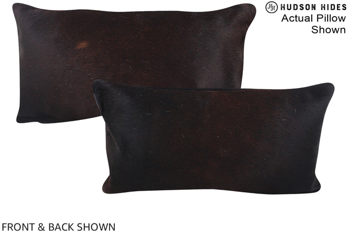 Solid Black 12"x22" Brazilian Cowhide Pillow #A15785 by Hudson Hides