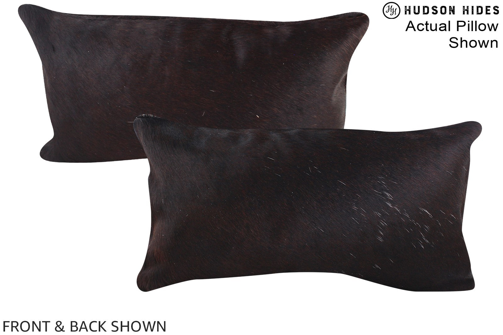 Solid Black Cowhide Pillow #A15787