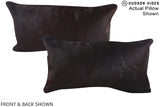 Solid Black 12"x22" Brazilian Cowhide Pillow #A15787 by Hudson Hides