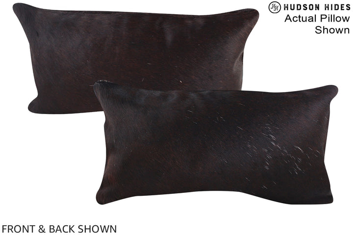 Solid Black 12"x22" Brazilian Cowhide Pillow #A15787 by Hudson Hides