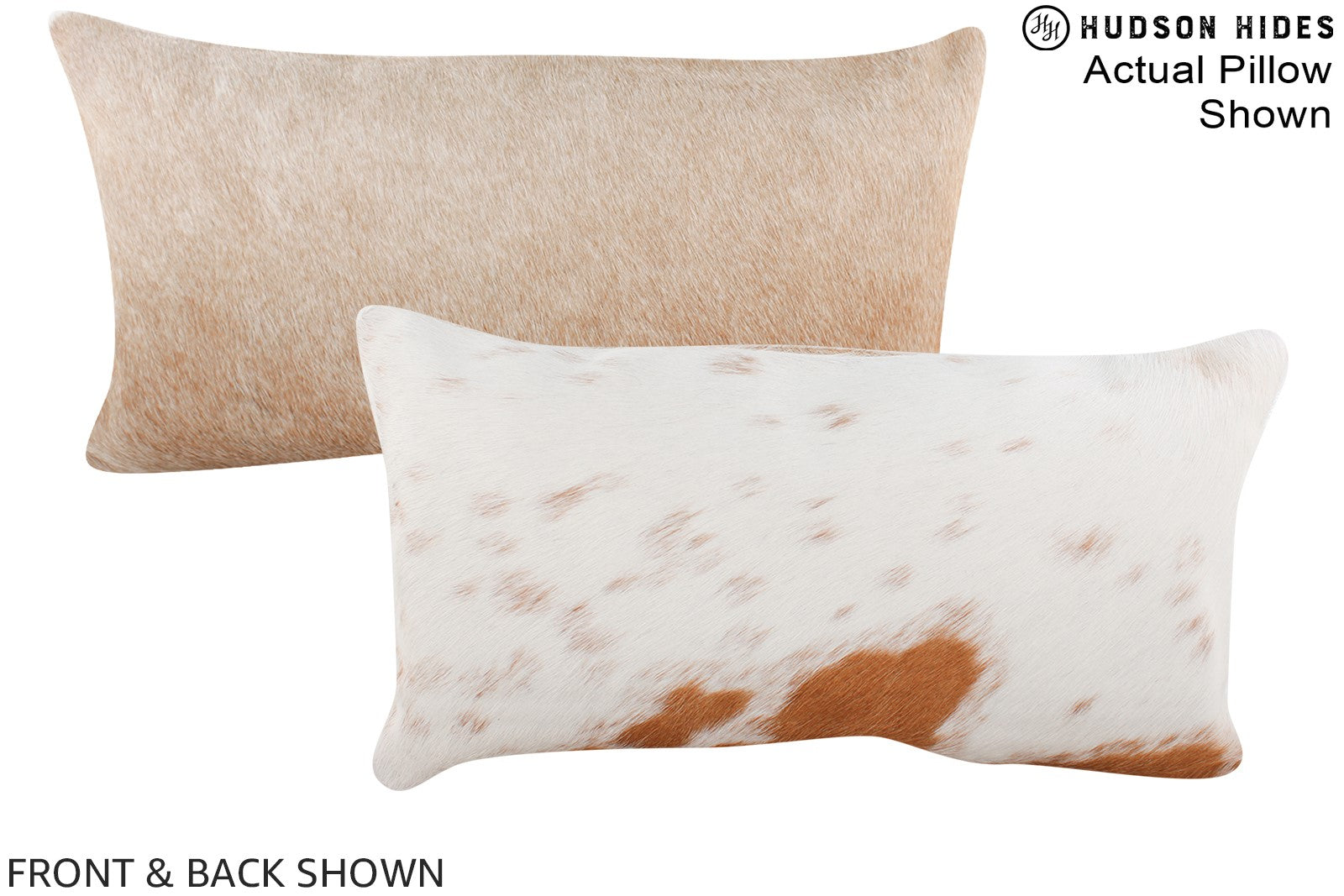 Beige and White Cowhide Pillow #A15788