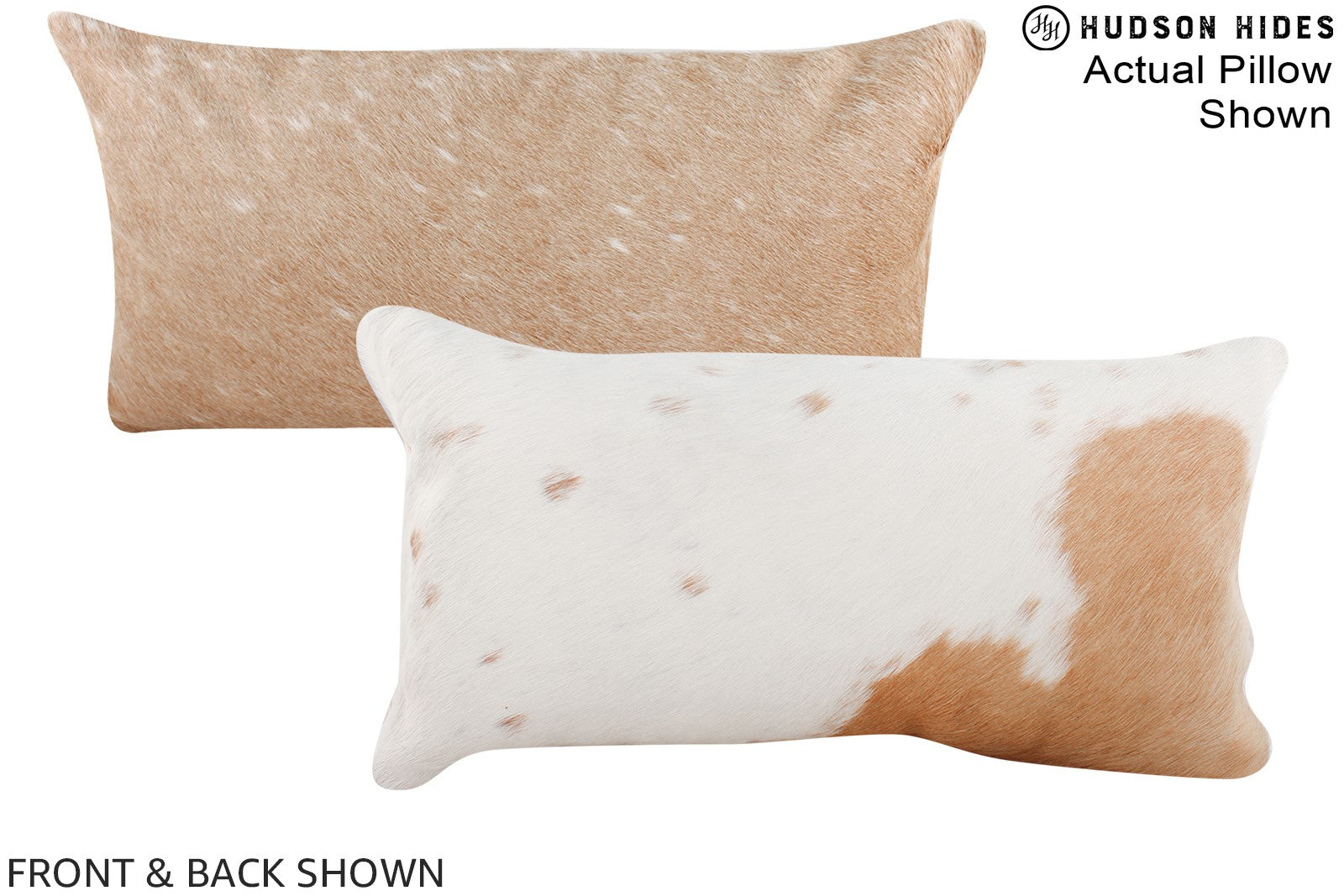 Beige and White Cowhide Pillow #A15789
