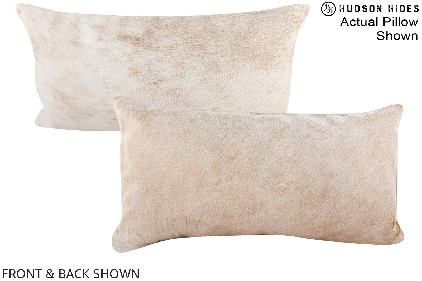 Beige and White Cowhide Pillow #A15793