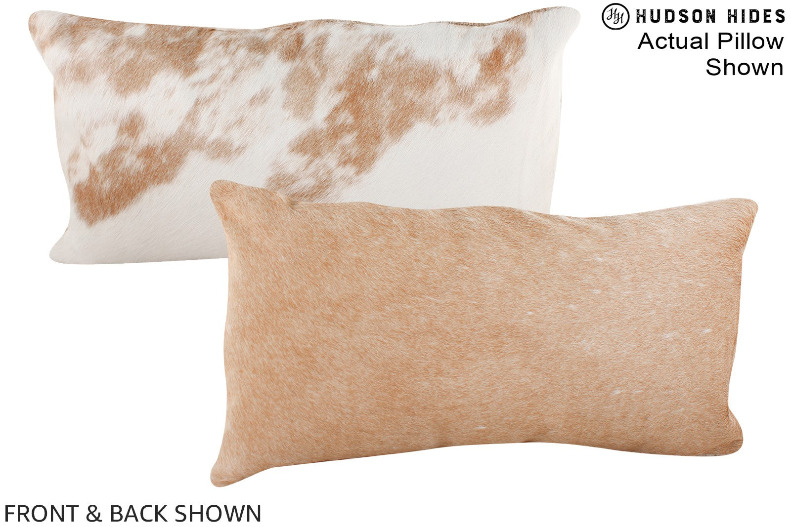 Beige and White Cowhide Pillow #A15794