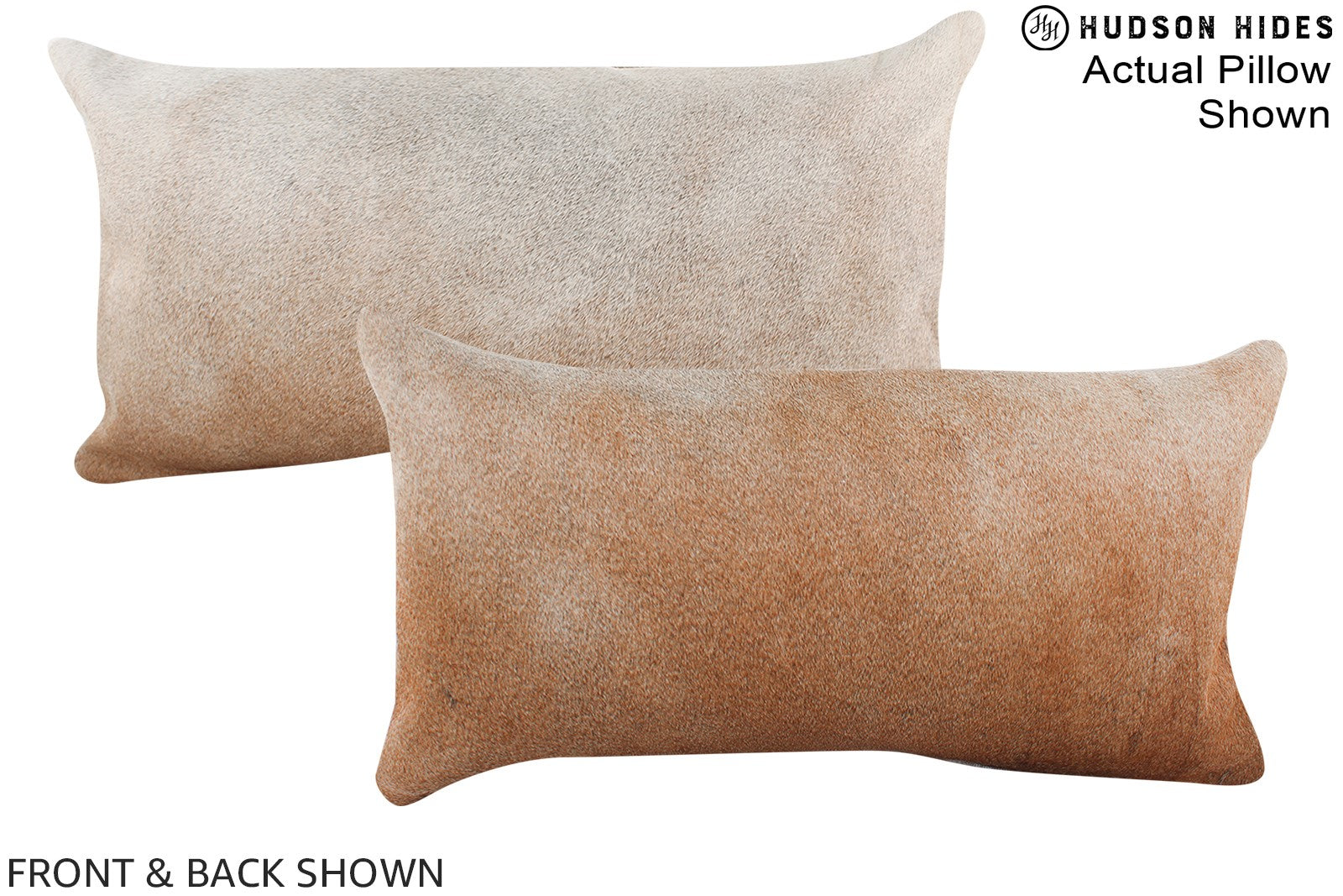 Grey with Beige Cowhide Pillow #A15799