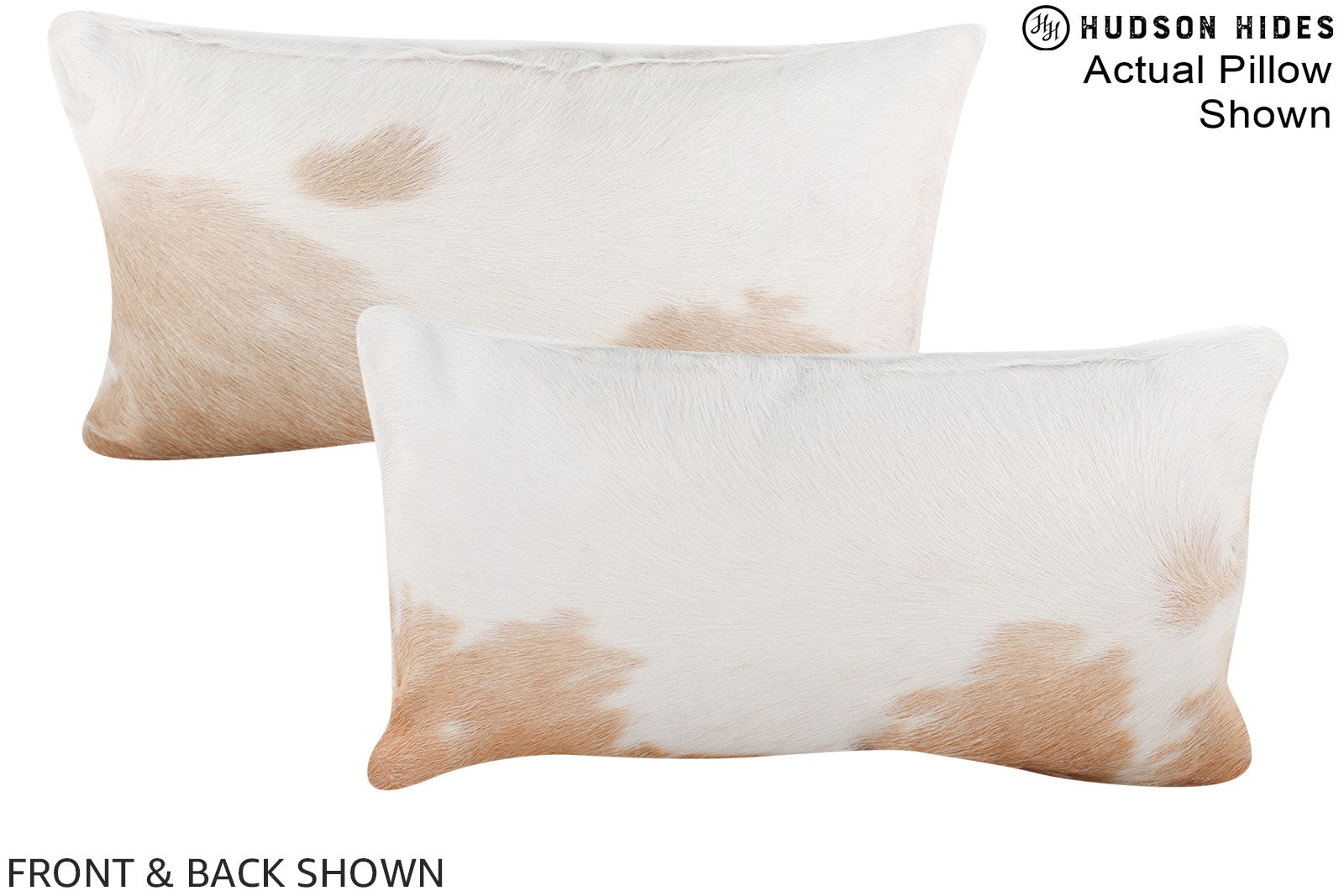 Beige and White Cowhide Pillow #A15815