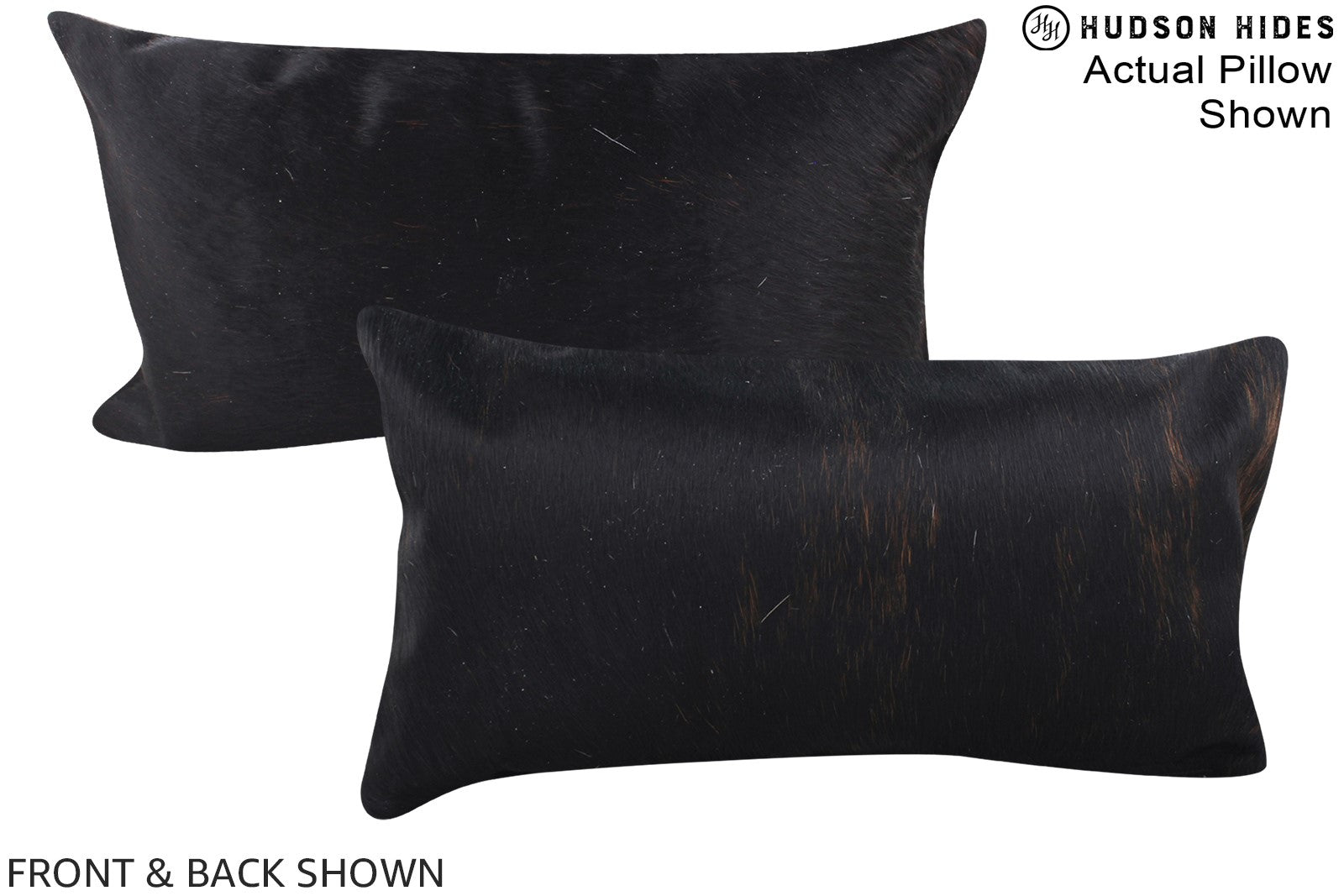 Solid Black Cowhide Pillow #A15825