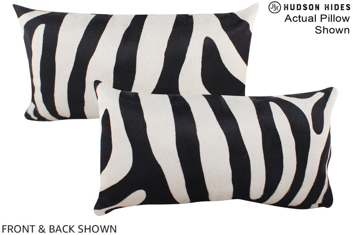 Zebra 12"x22" Brazilian Cowhide Pillow #A15834 by Hudson Hides
