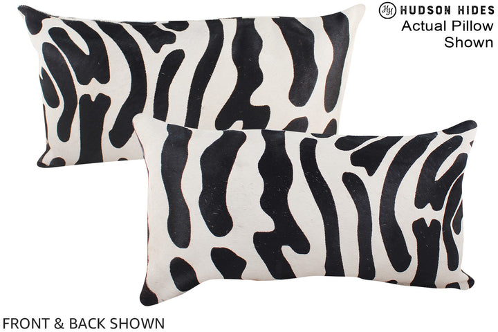 Zebra 12"x22" Brazilian Cowhide Pillow #A15845 by Hudson Hides