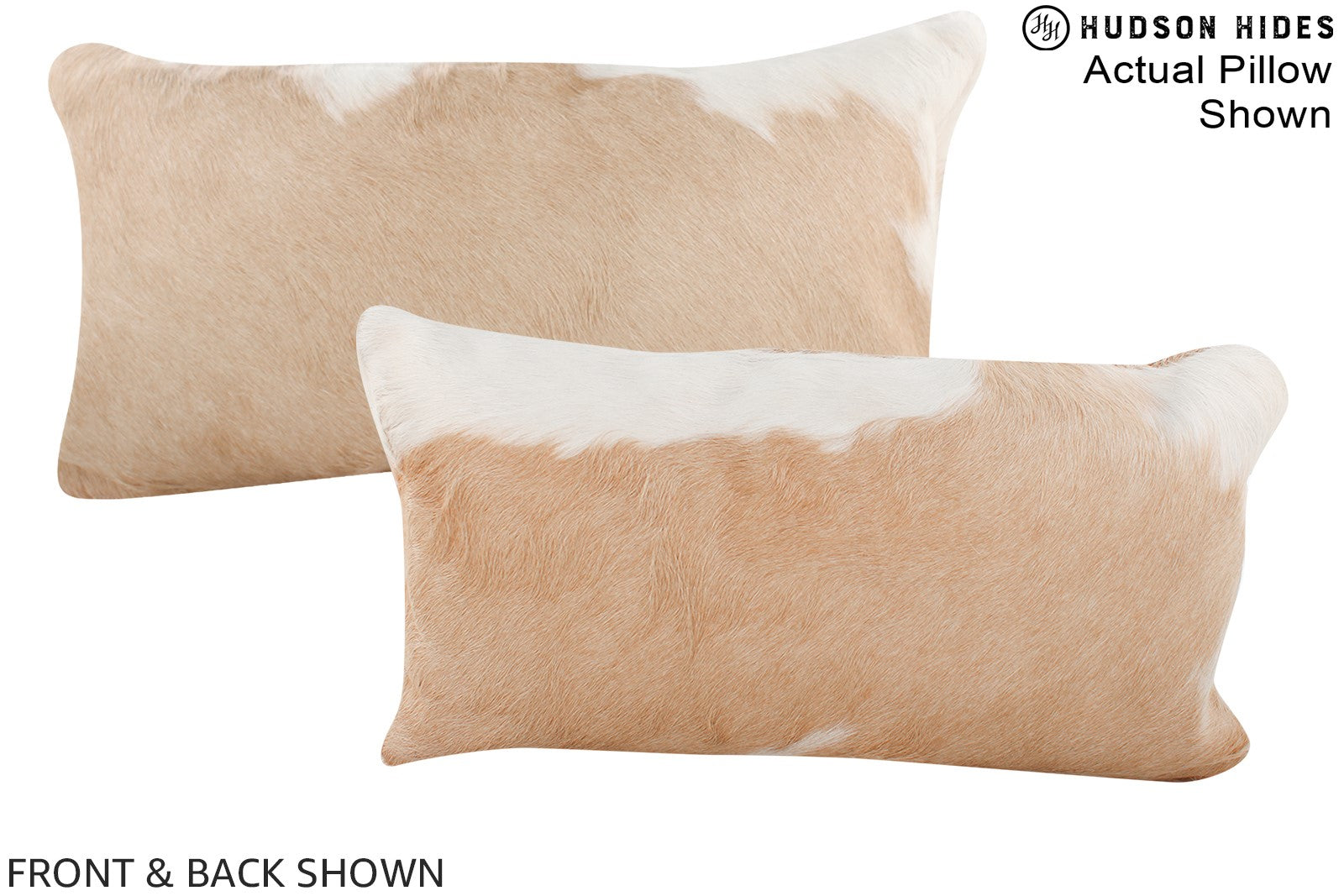 Beige and White Cowhide Pillow #A15855