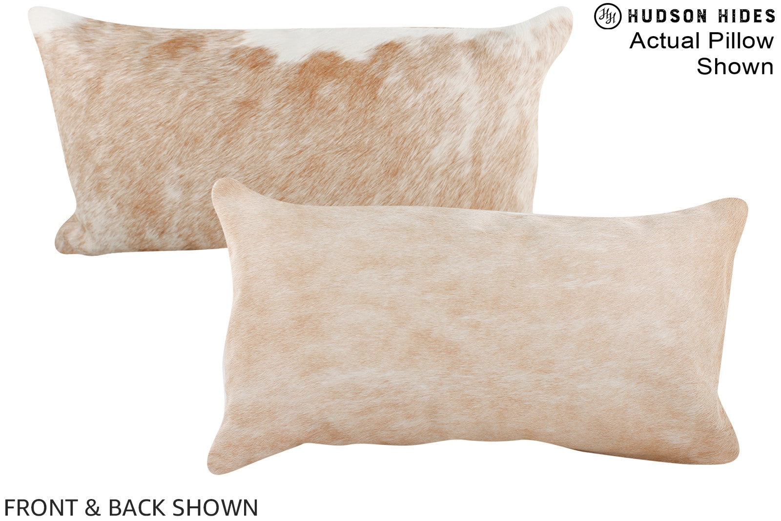 Beige and White Cowhide Pillow #A15860