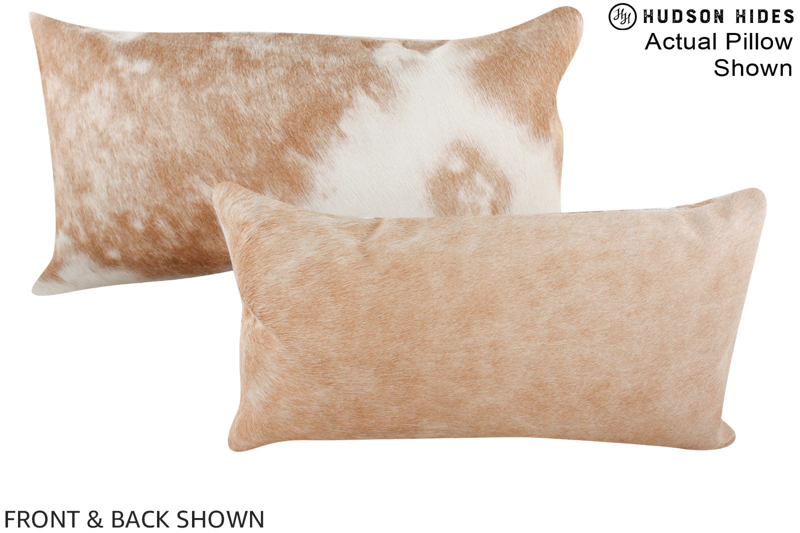 Beige and White Cowhide Pillow #A15863