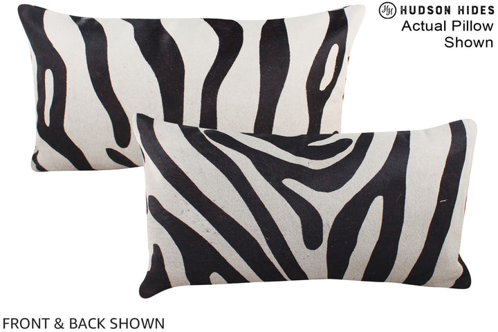 Zebra 12"x22" Brazilian Cowhide Pillow #A15864 by Hudson Hides