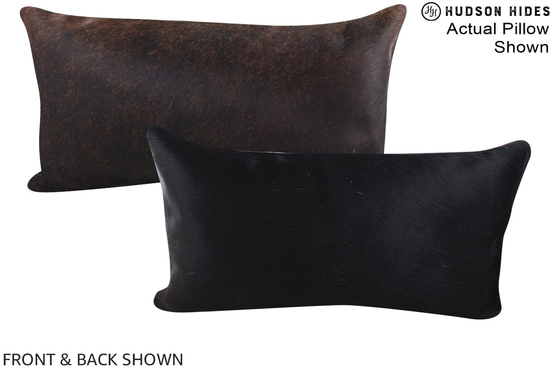 Solid Black 12"x22" Brazilian Cowhide Pillow #A15871 by Hudson Hides