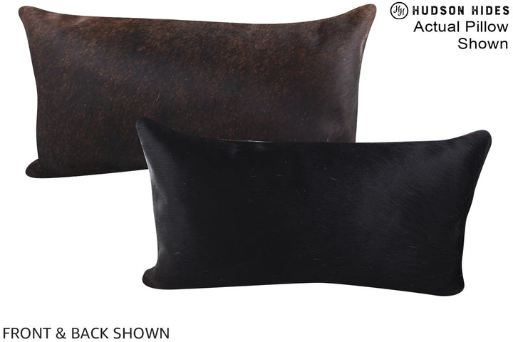 Solid Black 12"x22" Brazilian Cowhide Pillow #A15871 by Hudson Hides