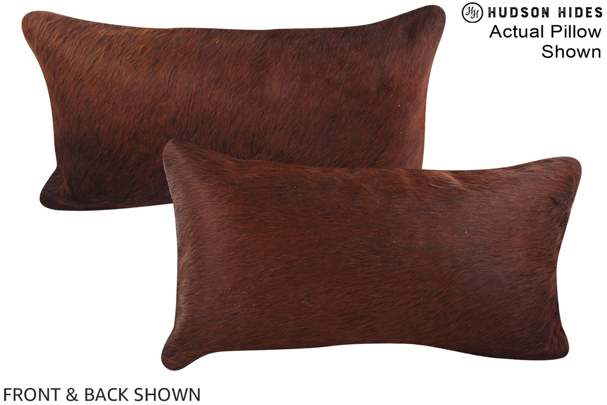 Solid Brown Cowhide Pillow #A15878