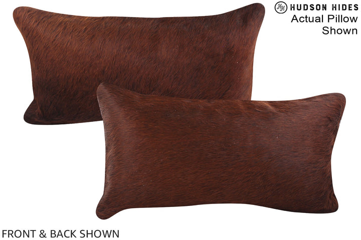 Solid Brown 12"x22" Brazilian Cowhide Pillow #A15878 by Hudson Hides