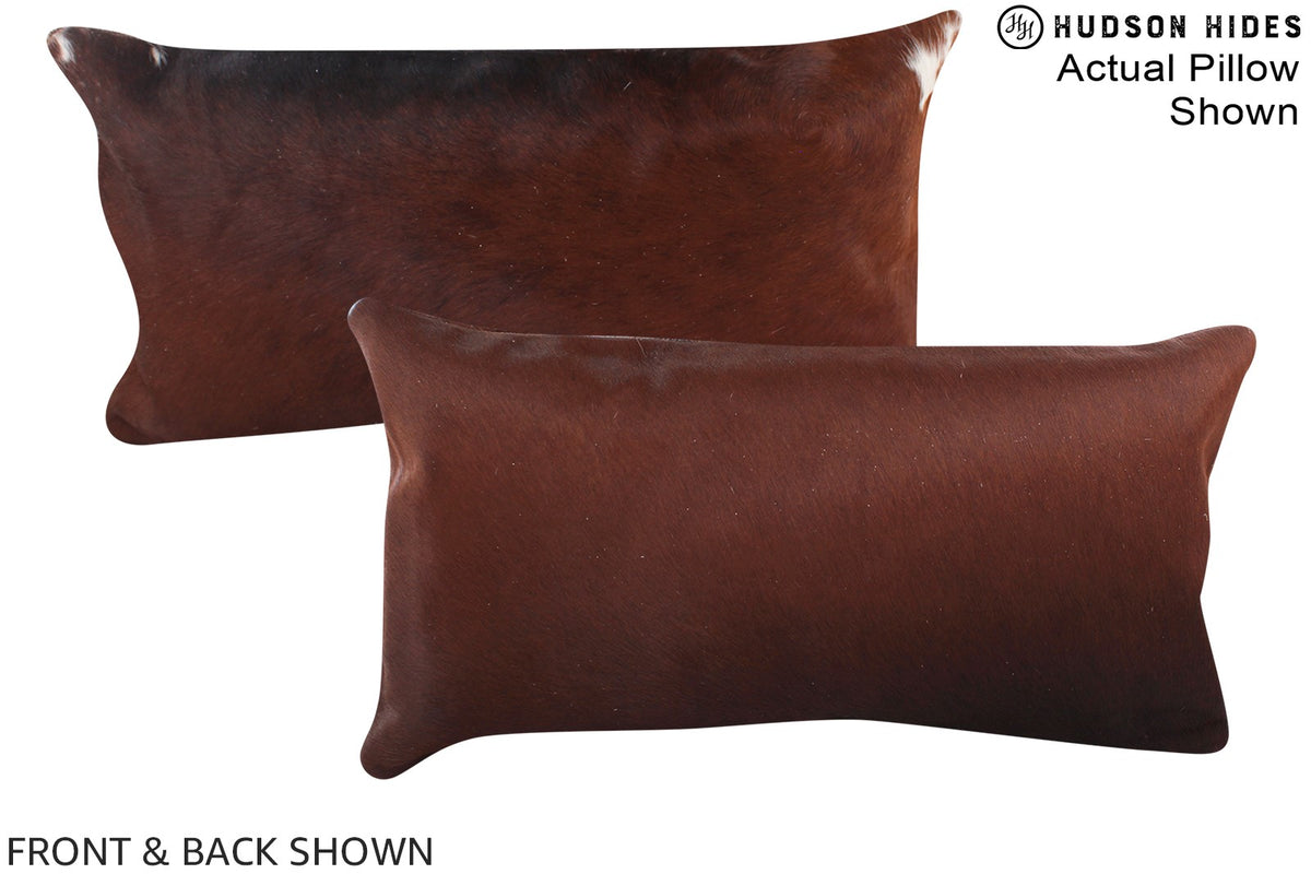 Solid Brown Cowhide Pillow #A15879
