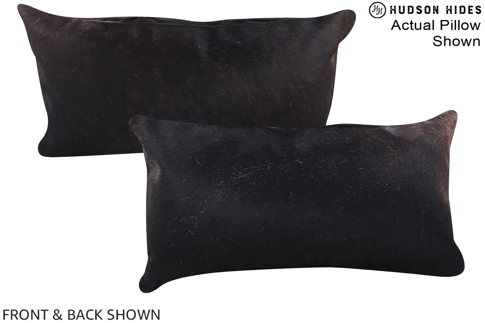 Solid Black Cowhide Pillow #A15906