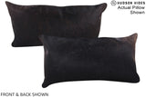 Solid Black 12"x22" Brazilian Cowhide Pillow #A15906 by Hudson Hides