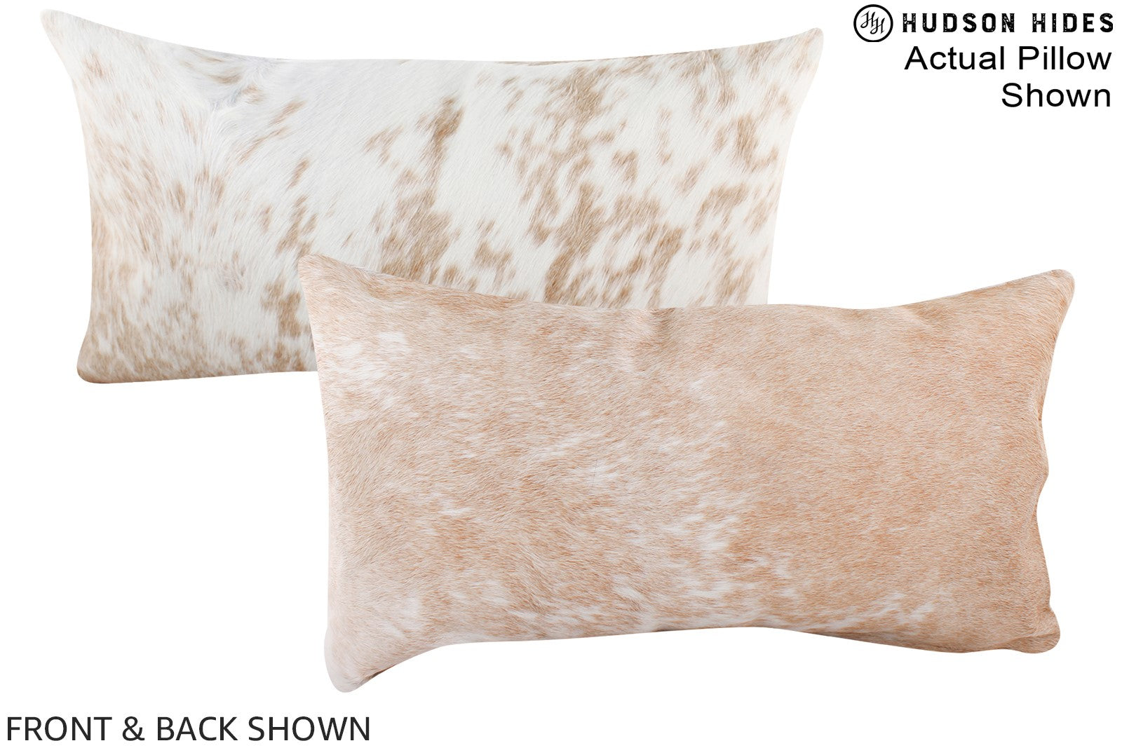 Beige and White Cowhide Pillow #A15910