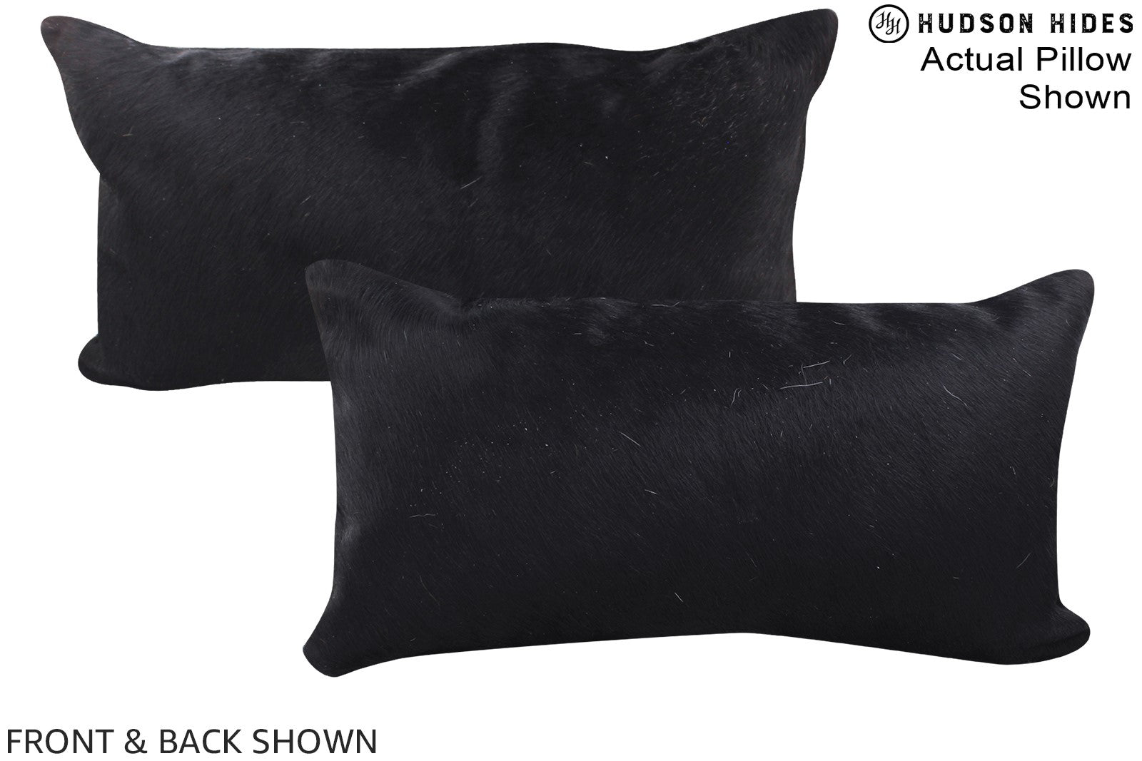 Solid Black Cowhide Pillow #A15917