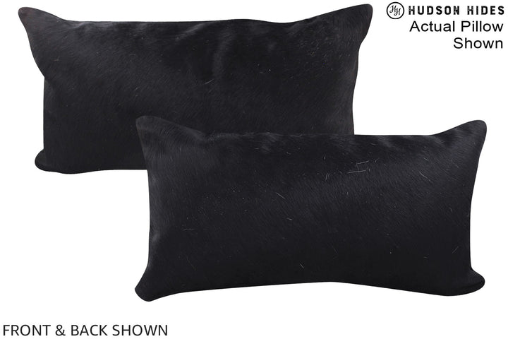 Solid Black 12"x22" Brazilian Cowhide Pillow #A15917 by Hudson Hides