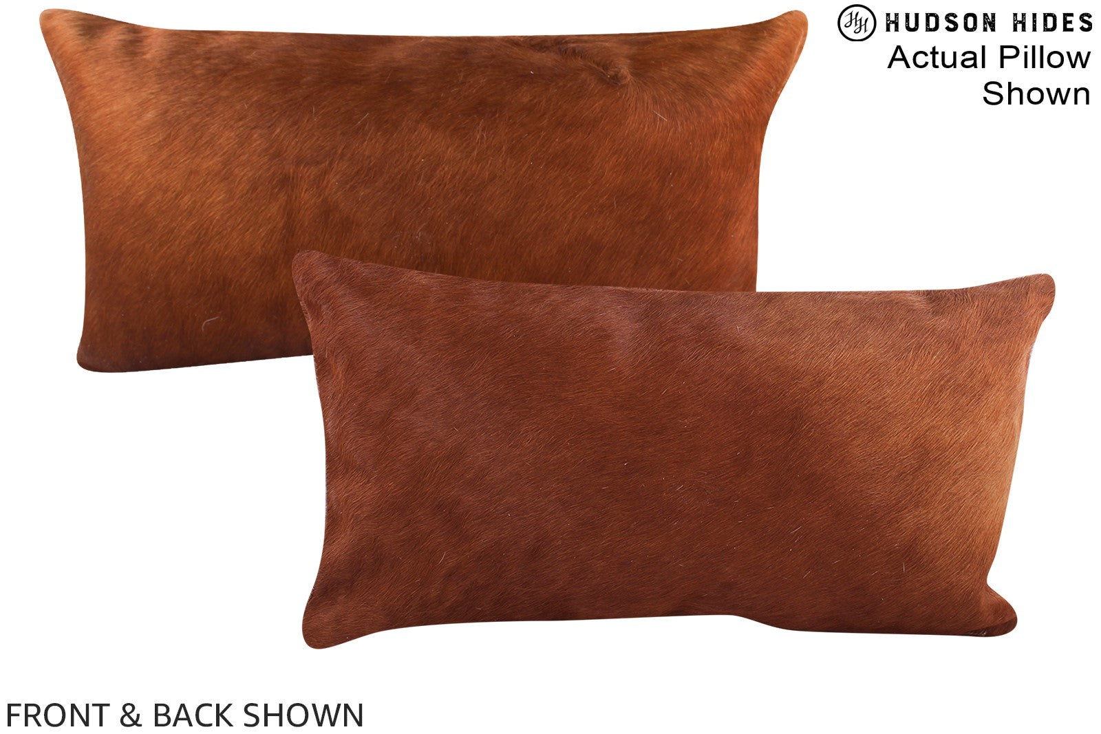 Solid Brown Cowhide Pillow #A15918