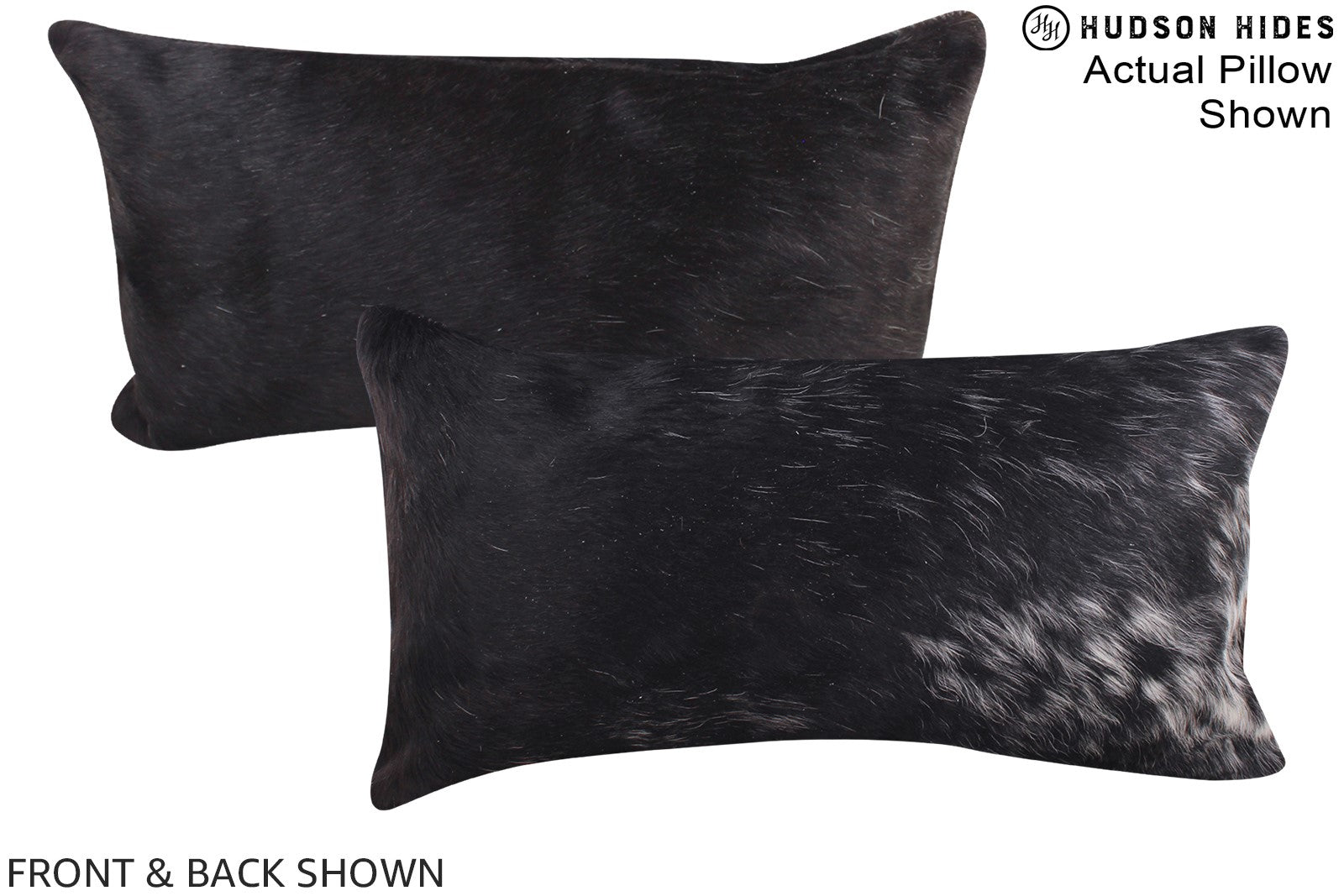 Solid Black Cowhide Pillow #A15920