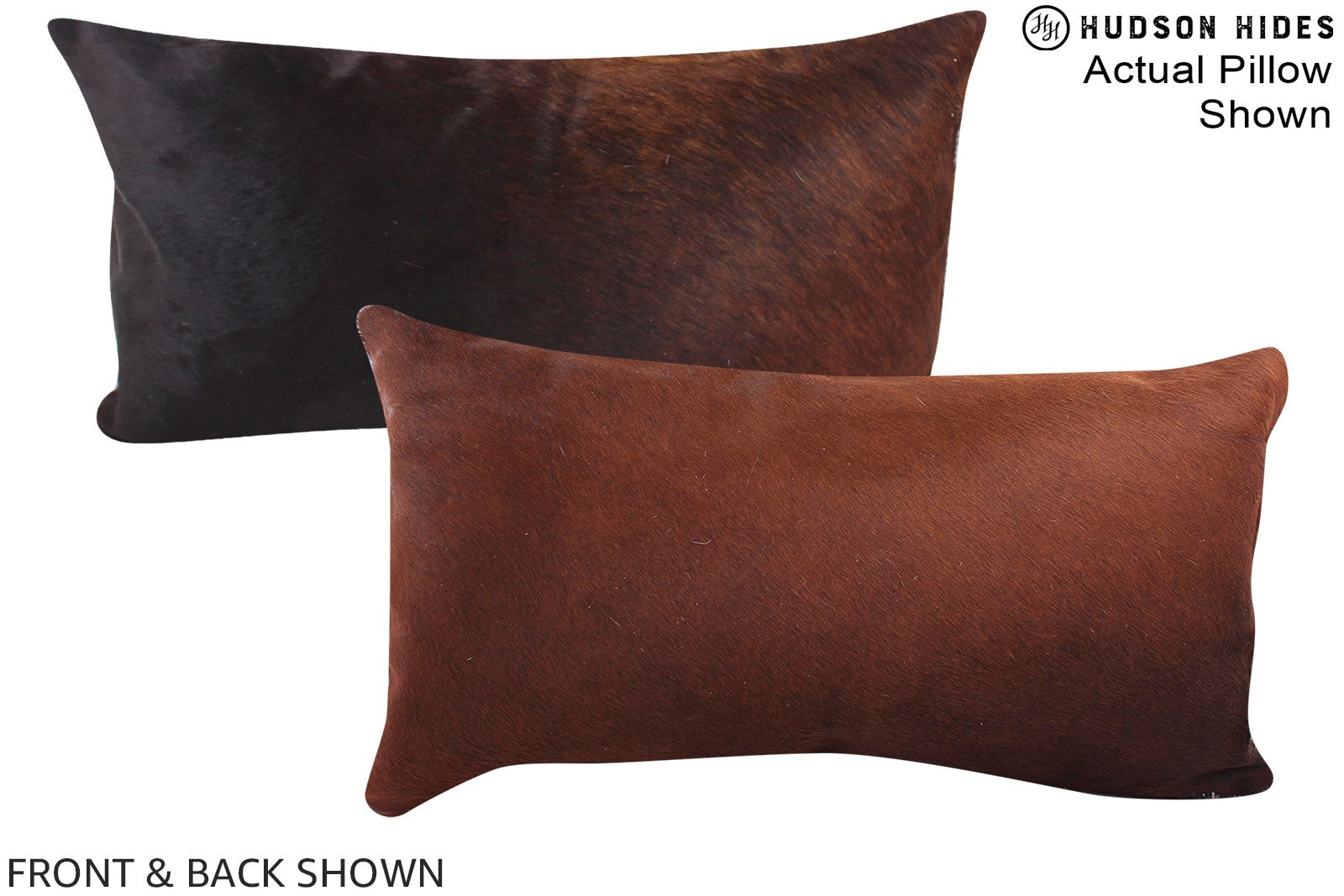 Solid Brown Cowhide Pillow #A15925