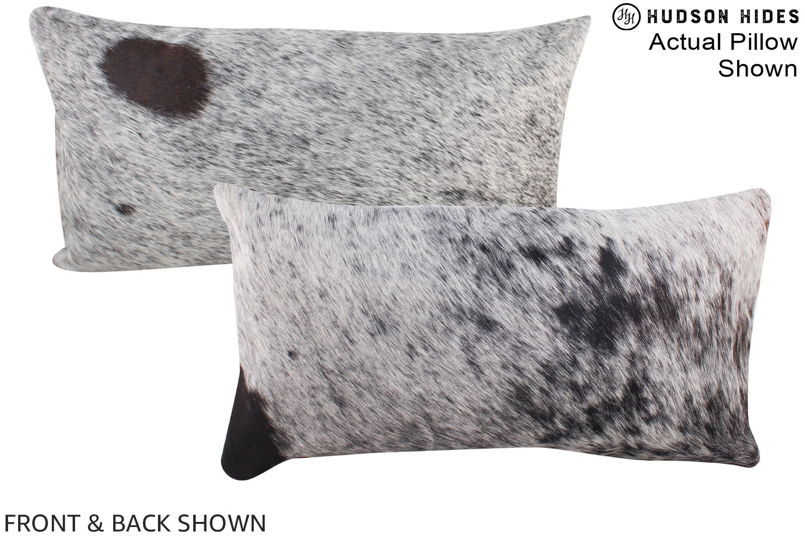 Salt and Pepper Black Cowhide Pillow #A15930
