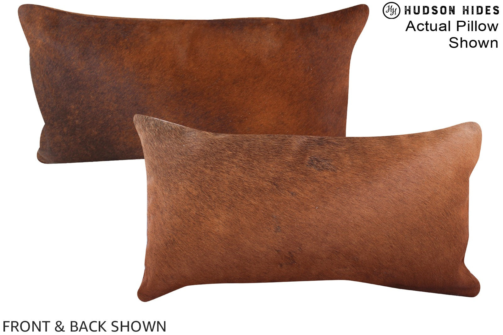 Solid Brown Cowhide Pillow #A15934