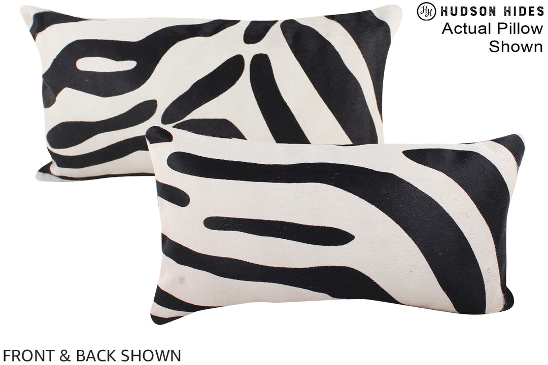Zebra 12"x22" Brazilian Cowhide Pillow #A15942 by Hudson Hides