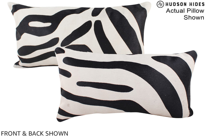 Zebra 12"x22" Brazilian Cowhide Pillow #A15942 by Hudson Hides