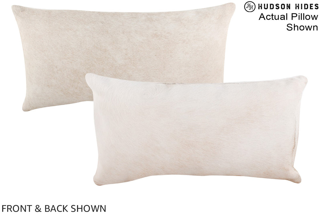 Ivory with Beige 12"x22" Brazilian Cowhide Pillow #A15948 by Hudson Hi