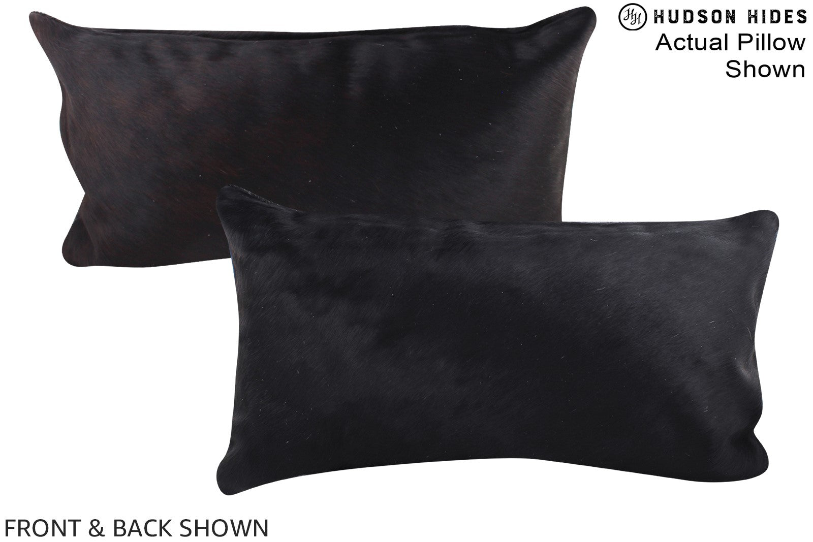 Solid Black Cowhide Pillow #A15952