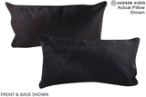 Solid Black 12"x22" Brazilian Cowhide Pillow #A15952 by Hudson Hides