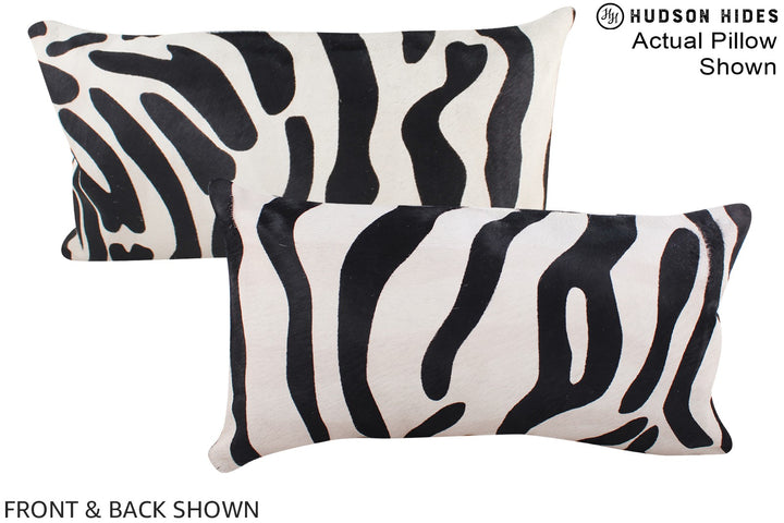 Zebra 12"x22" Brazilian Cowhide Pillow #A15955 by Hudson Hides