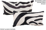 Zebra 12"x22" Brazilian Cowhide Pillow #A15961 by Hudson Hides
