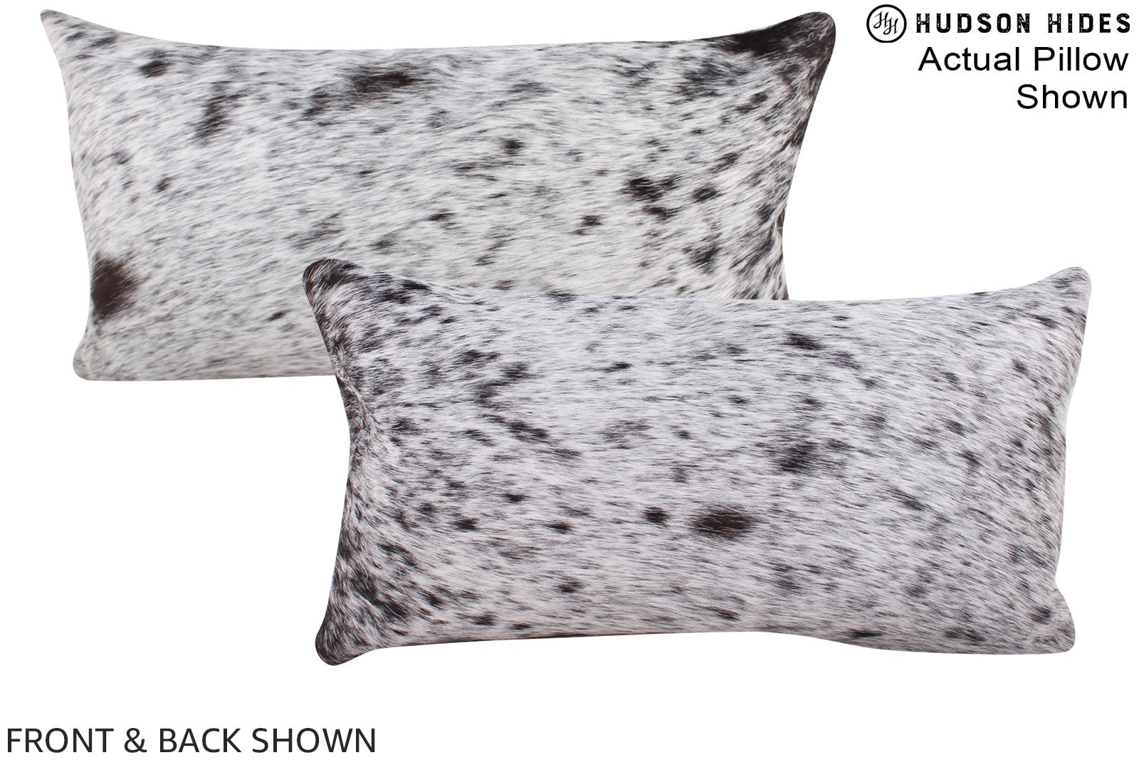 Salt and Pepper Black Cowhide Pillow #A15963
