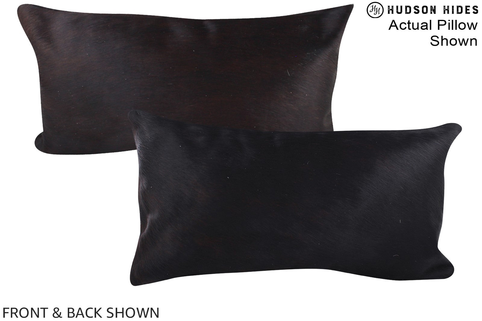 Solid Black Cowhide Pillow #A15971