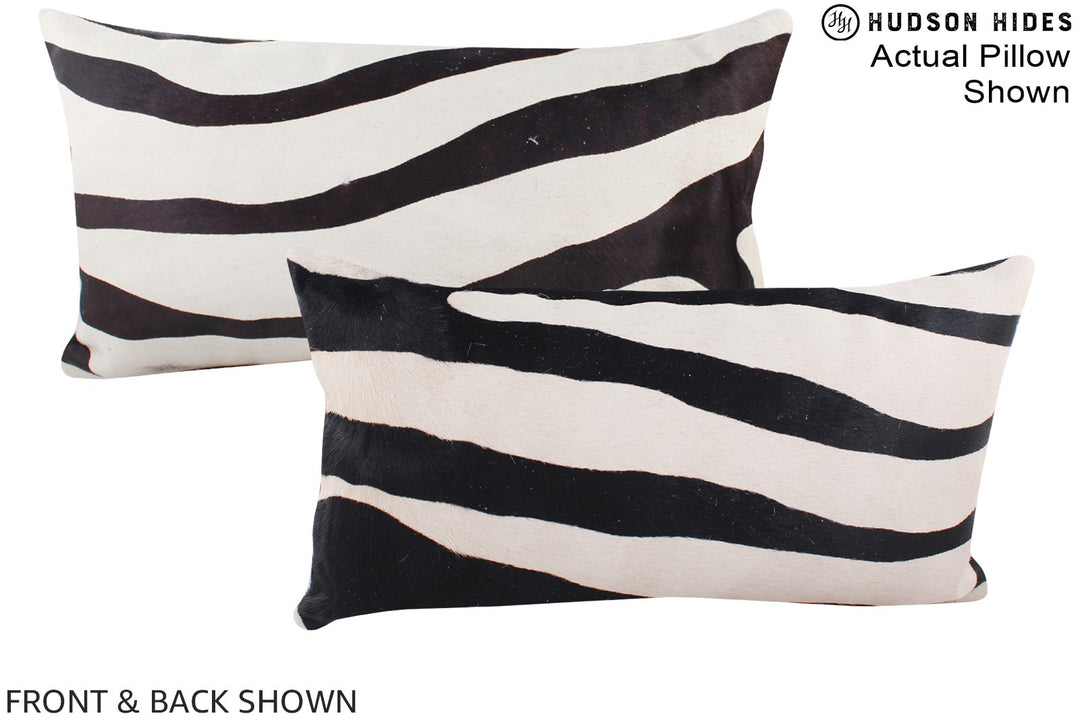 Zebra 12"x22" Brazilian Cowhide Pillow #A15976 by Hudson Hides