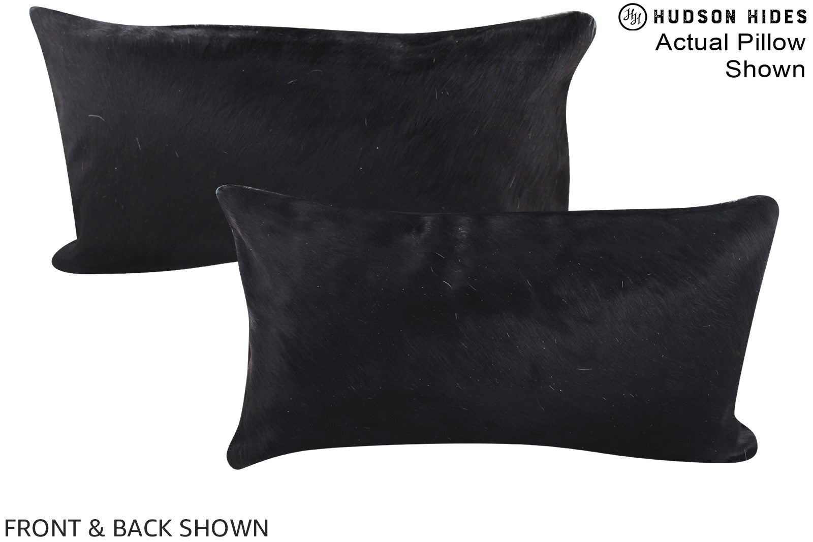 Solid Black Cowhide Pillow #A15978