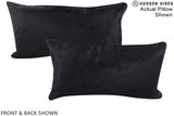 Solid Black 12"x22" Brazilian Cowhide Pillow #A15978 by Hudson Hides