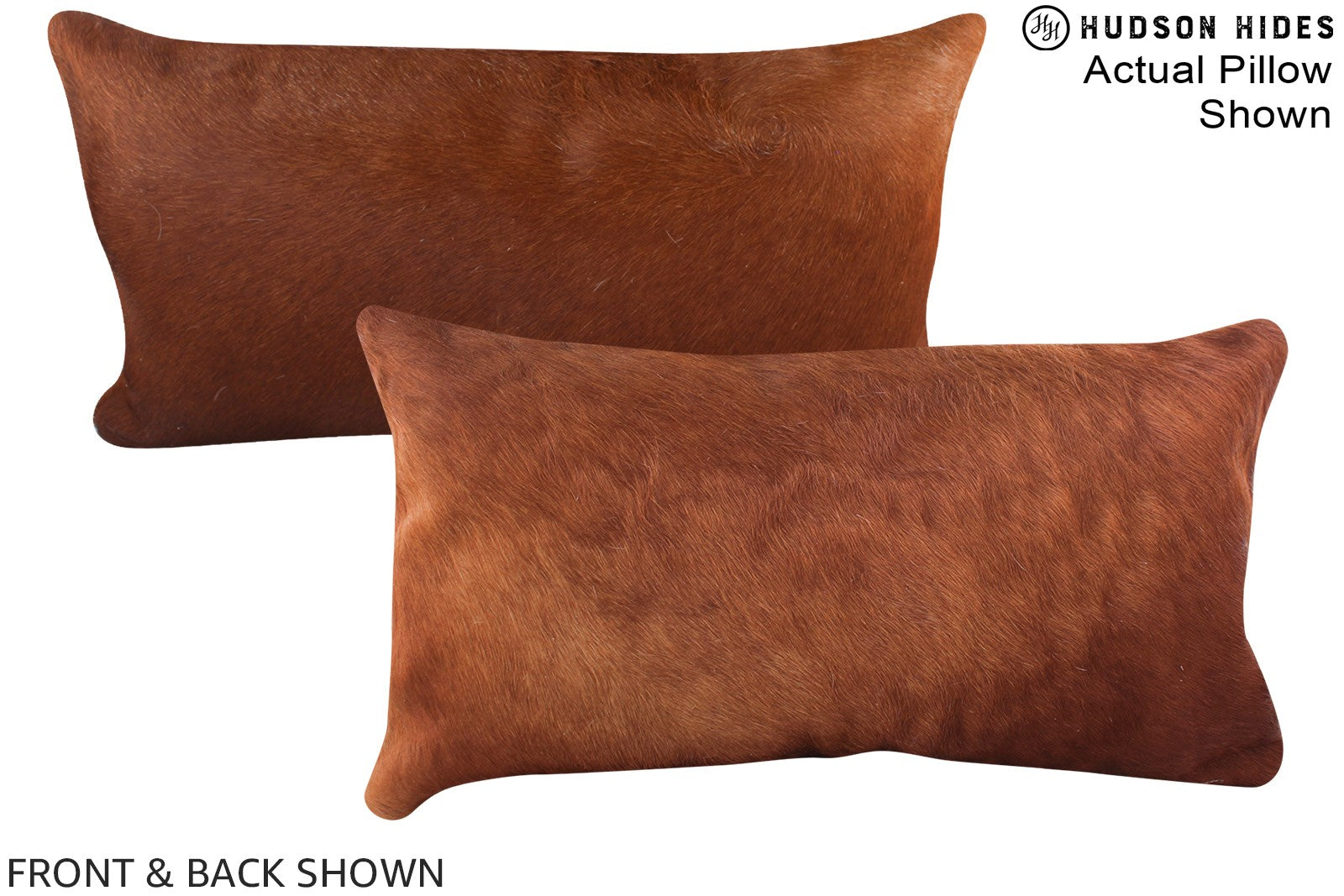 Solid Brown Cowhide Pillow #A15983